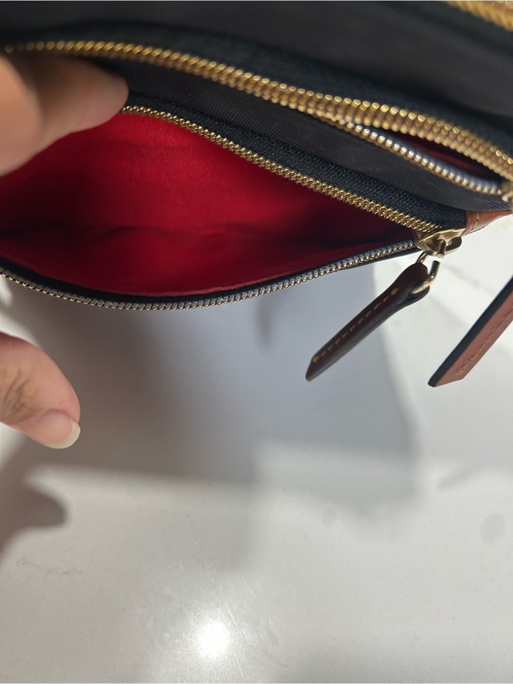 Dooney & Bourke Black Crossbody with Brown Leather Trim - Picture 14 of 16